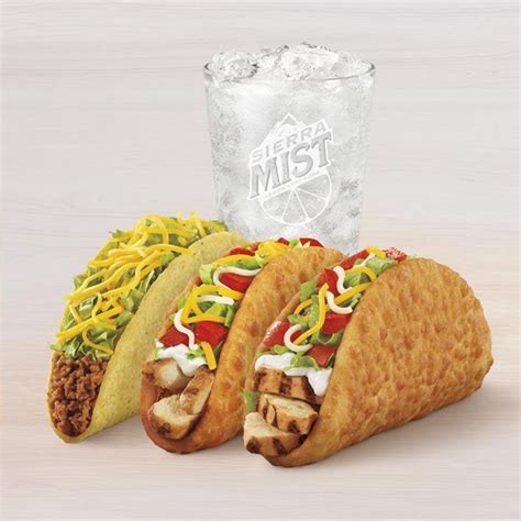 Taco bell chalupa combo - Try our Chalupa Cravings Combo – it’s a Chalupa Supreme® with chicken, a Beefy 5-Layer Burrito, a Nacho Cheese Doritos® Locos Tacos, chips & Nacho Cheese sauce and a medium fountain drink. Order ahead online for pickup or delivery. Log in. ... ©2024 Taco Bell IP Holder, LLC.